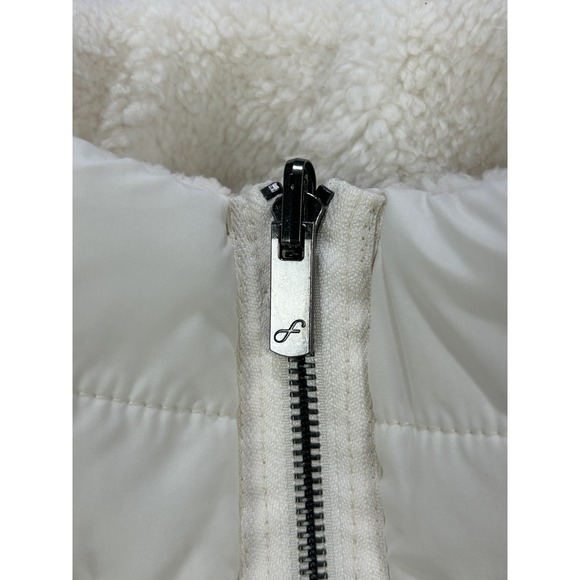 Freely Academy Sports Vest Women's XS Ivory Full Zip Reversible Sherpa Fleece A+ - Picture 8 of 11